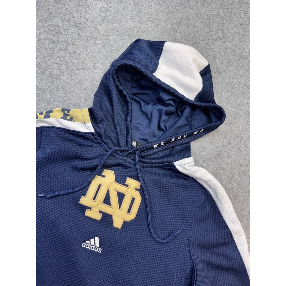 Adidas Climawarm Notre Dame Fighting Irish Hoodie Medium Navy Gold Logo Pullover